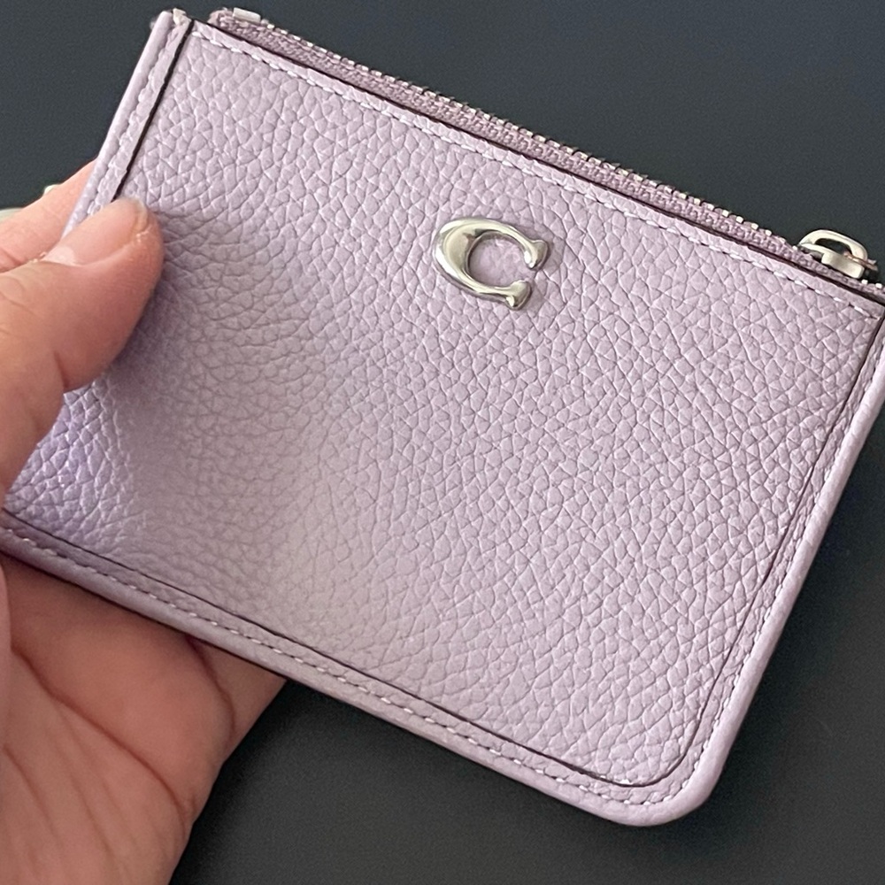 Coach Lavender Card Holder with Silver Accent